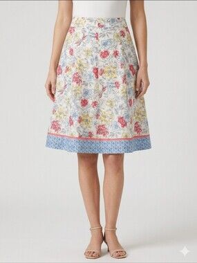 Talbots Fit And Flare Floral Skirt Size 8 NWOT